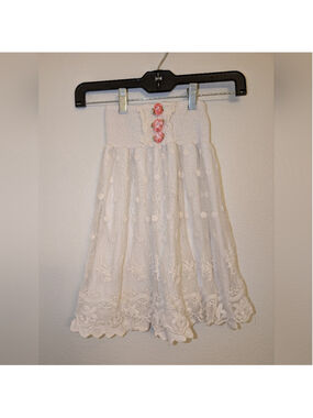 Lapis girl lace Strapless top with Ribbon Flowers Size 4/5